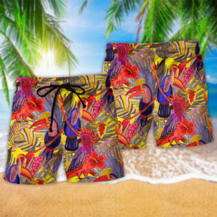 Tropical Bird Color Style - Beach Short - Owl Ohh - Owl Ohh