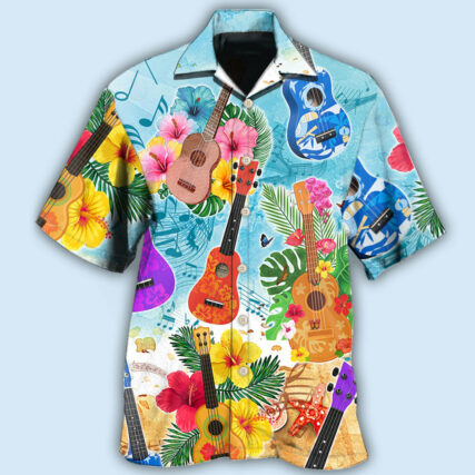 Guitar Tropical Hawaii Ukulele - Hawaiian Shirt - Owl Ohh - Owl Ohh