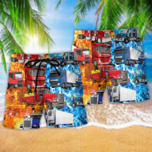 Truck Keep On Trucking Driver - Beach Short - Owl Ohh - Owl Ohh