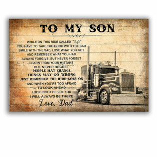 Truck Lover To My Son Love Dad - Horizontal Poster - Owl Ohh - Owl Ohh