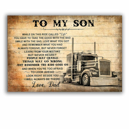 Truck Lover To My Son Love Dad - Horizontal Poster - Owl Ohh - Owl Ohh