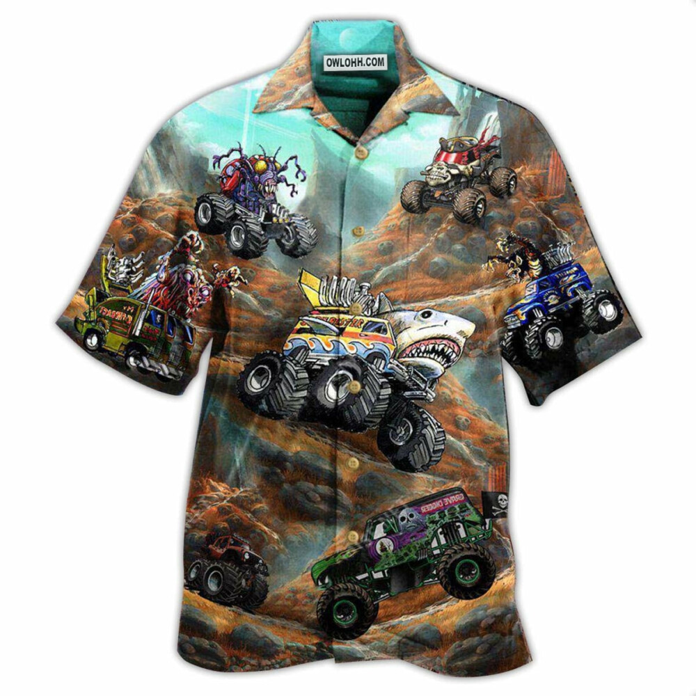 Monster Truck Mountain Monster Play - Hawaiian Shirt - Owl Ohh - Owl Ohh