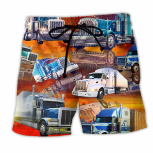 Truck Real Men Drive Big Trucks - Beach Short - Owl Ohh - Owl Ohh