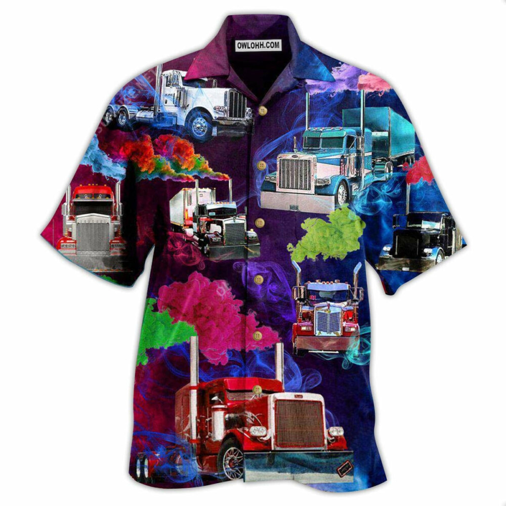 Truck You Can Smoke Here Truck Drivers With Colorful Smoke - Hawaiian Shirt - Owl Ohh - Owl Ohh