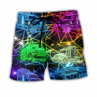 Trucker Neon Colorful Style - Beach Short - Owl Ohh - Owl Ohh