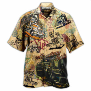 Truck Amazing American Pride Trucks Skull - Hawaiian Shirt - Owl Ohh - Owl Ohh