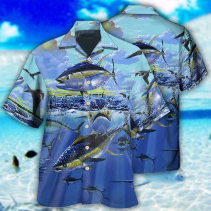 Fishing Tuna Fishing Blue Sky Ocean - Hawaiian Shirt - Owl Ohh - Owl Ohh