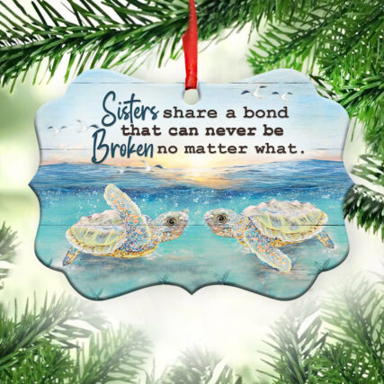 Turtle Sisters Share A Bond - Horizontal Ornament - Owl Ohh - Owl Ohh