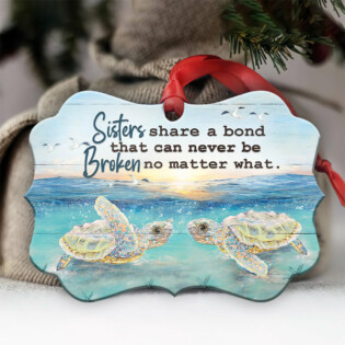 Turtle Sisters Share A Bond - Horizontal Ornament - Owl Ohh - Owl Ohh
