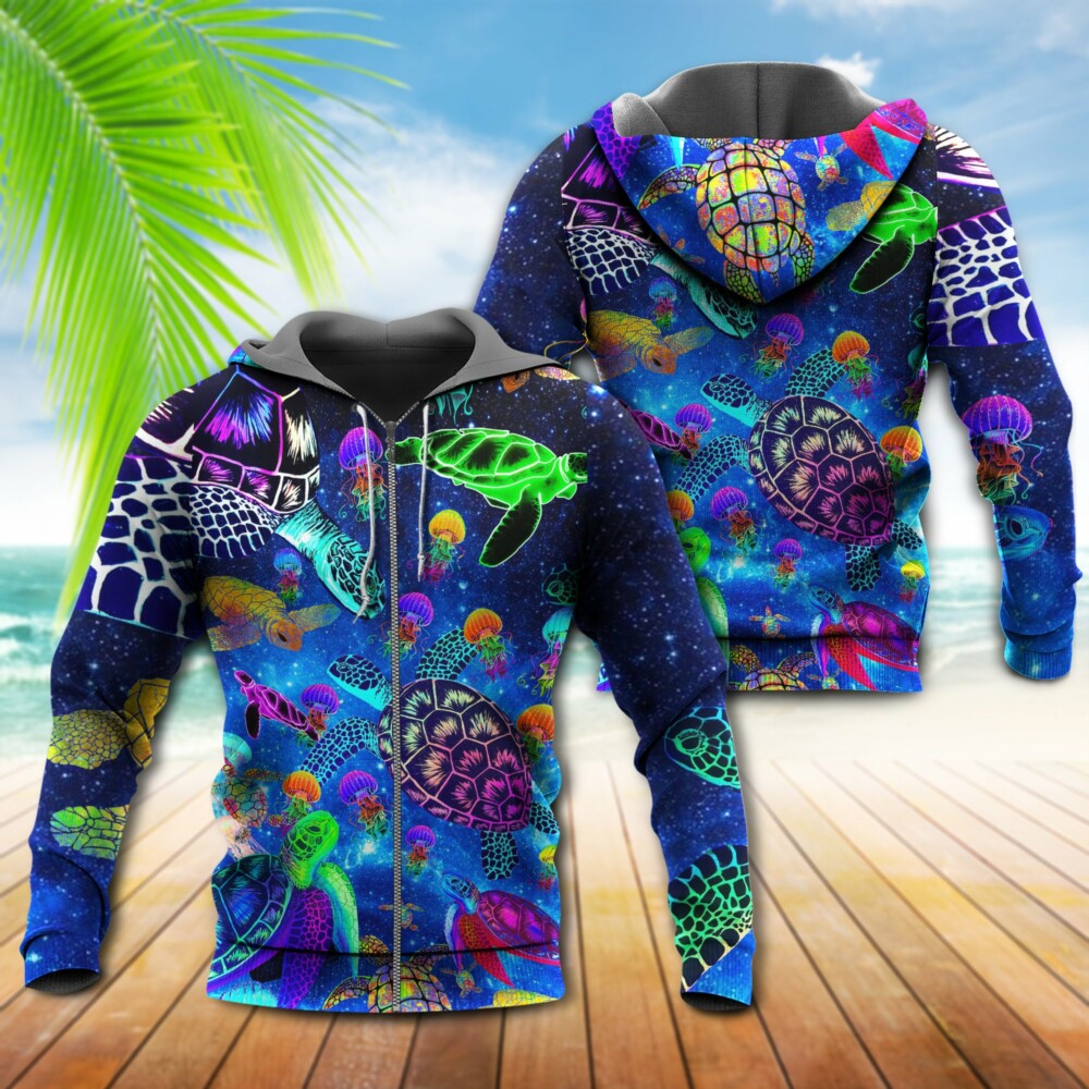 Turtle Amazing Sea Glowing Colorful - Hoodie - Owl Ohh - Owl Ohh