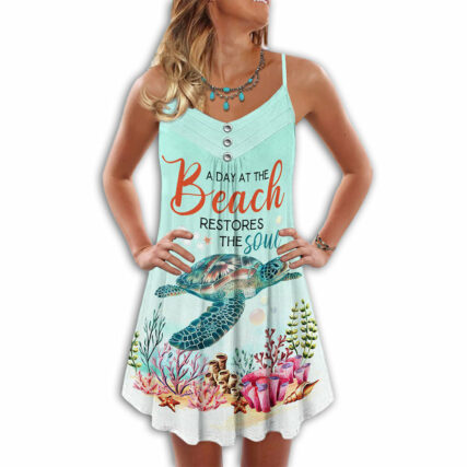 Turtle A Day At The Beach Restores The Soul - Summer Dress - Owl Ohh - Owl Ohh