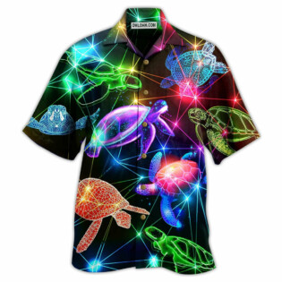 Turtle Fullcolor Neon Style Loves Ocean - Hawaiian Shirt - Owl Ohh - Owl Ohh