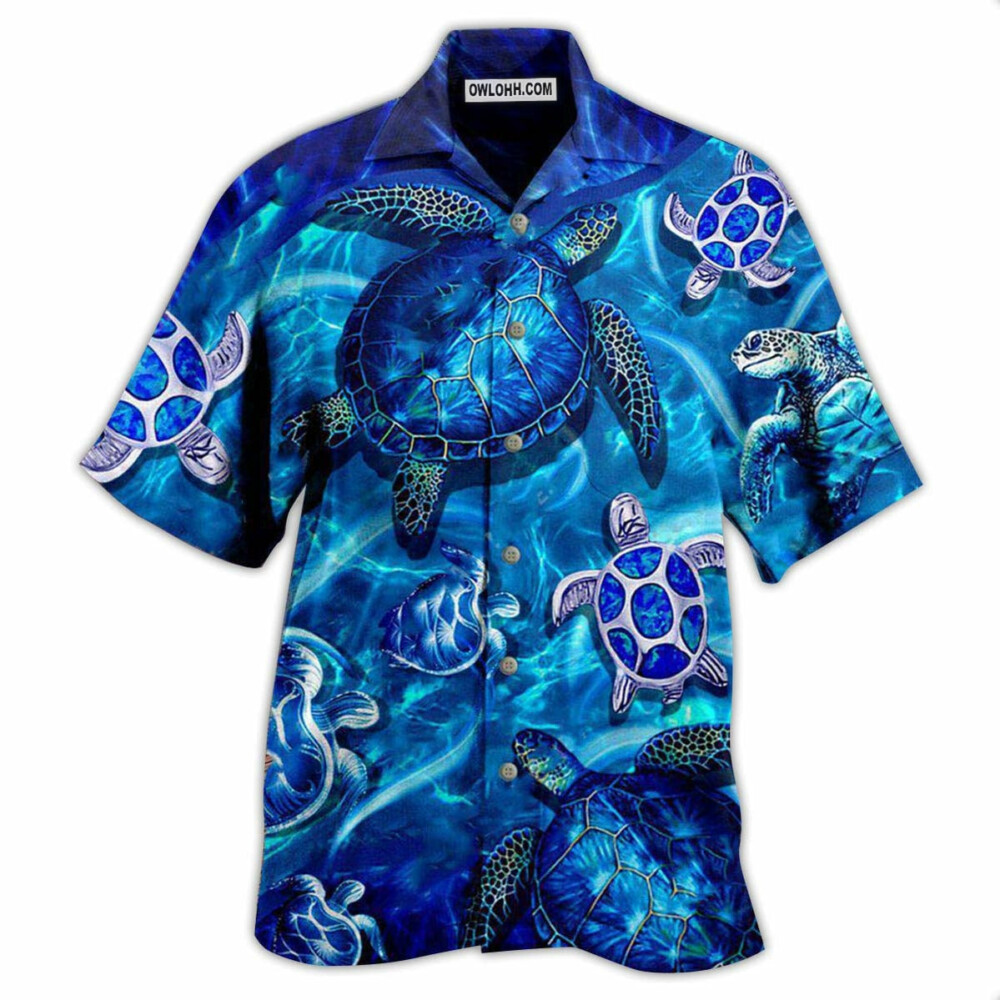 Turtle Go With The Flow In Ocean - Hawaiian Shirt - Owl Ohh - Owl Ohh