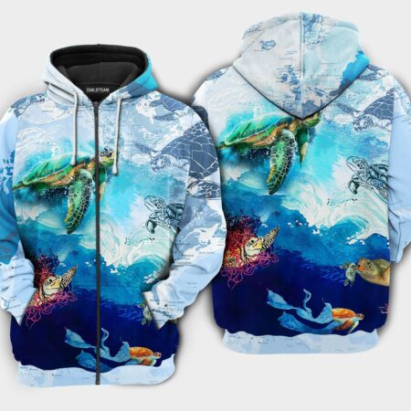 Turtle Go With The Flow Turtles - Hoodie - HOOD04NVC130921