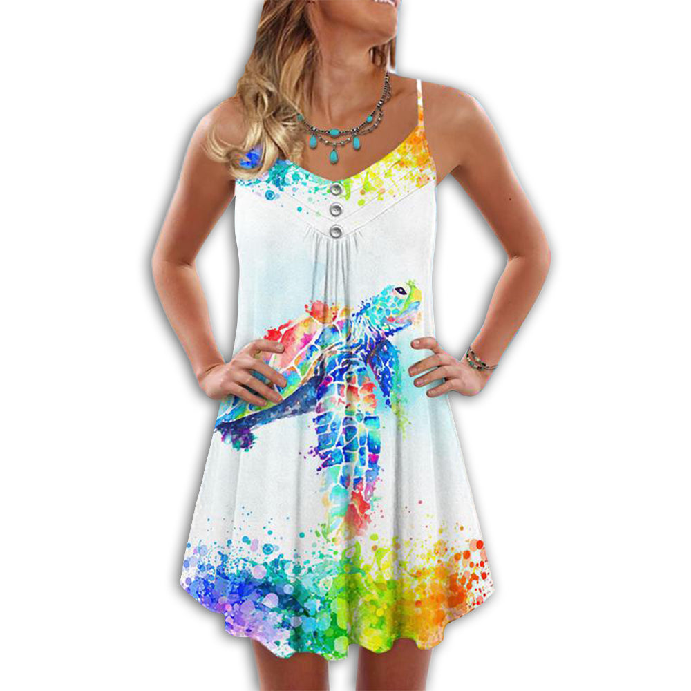 Turtle Is Beach Soul Colorful Love Ocean - Summer Dress - Owl Ohh - Owl Ohh