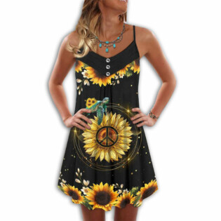 Turtle Love Sunlower Hippie Style - Summer Dress - Owl Ohh - Owl Ohh