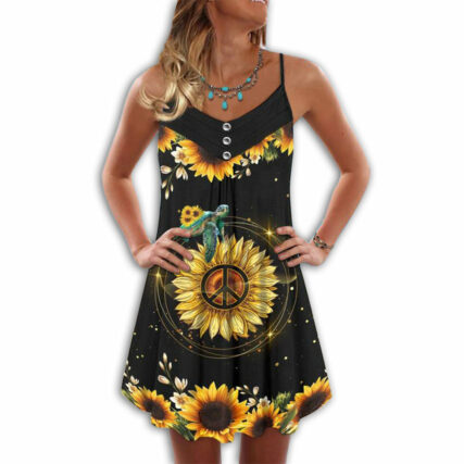 Turtle Love Sunlower Hippie Style - Summer Dress - Owl Ohh - Owl Ohh
