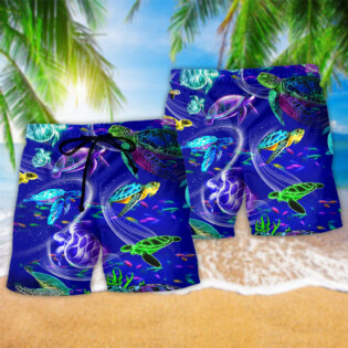 Turtle Life Is Better With A Turtle Blue Ocean - Beach Short - Owl Ohh - Owl Ohh