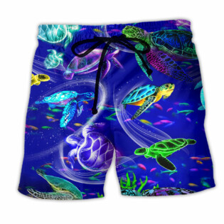 Turtle Life Is Better With A Turtle Blue Ocean - Beach Short - Owl Ohh - Owl Ohh
