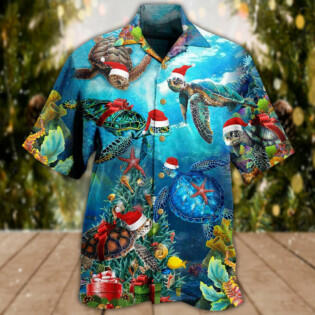 Turtle Love Christmas And Ocean - Hawaiian Shirt - Owl Ohh - Owl Ohh