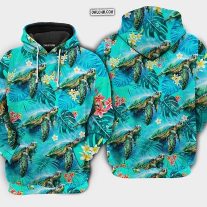 Turtle Tropical Style Loves Life - Hoodie - HOOD10NVC150921