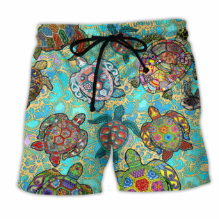 Turtle Love Swimming And Love Ocean - Beach Short - Owl Ohh - Owl Ohh