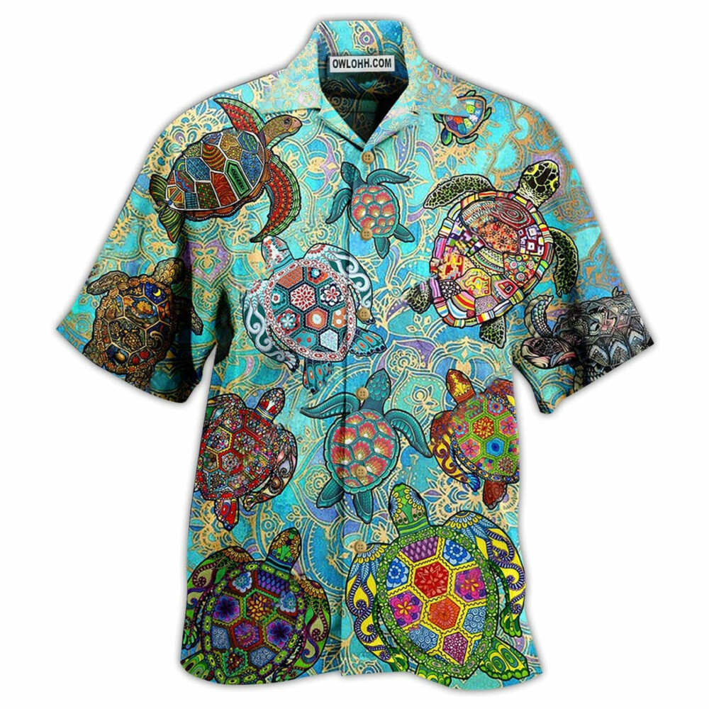 Turtle Love Swimming And Love Ocean - Hawaiian Shirt - Owl Ohh - Owl Ohh