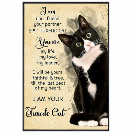 Tuxedo Cat I Am Your Friend - Vertical Poster - Owl Ohh - Owl Ohh