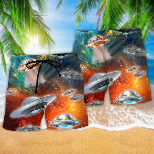 UFO Universe Mysterious Galaxy - Beach Short - Owl Ohh - Owl Ohh