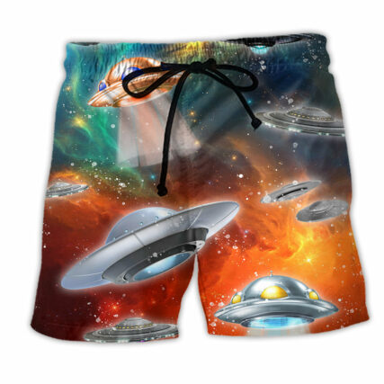 UFO Universe Mysterious Galaxy - Beach Short - Owl Ohh - Owl Ohh