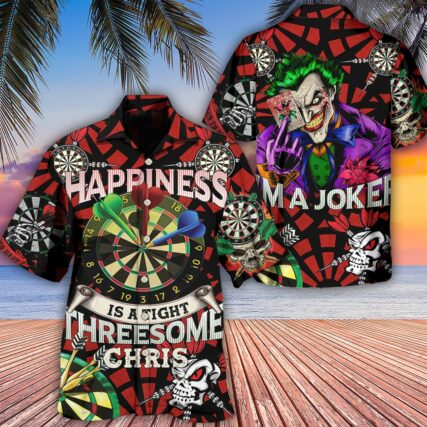 Darts Happiness Black And Red Style - Hawaiian Shirt - Owl Ohh - Owl Ohh