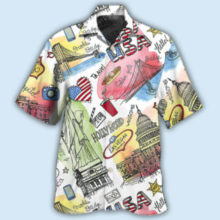 America USA Art Style - Hawaiian Shirt - Owl Ohh - Owl Ohh