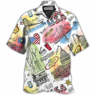 America USA Art Style - Hawaiian Shirt - Owl Ohh - Owl Ohh