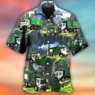 Truck US Waste Collector Style - Hawaiian Shirt - Owl Ohh - Owl Ohh