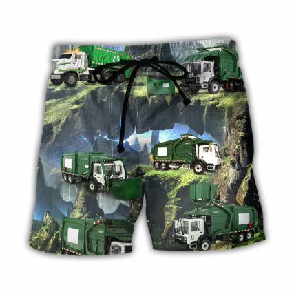 Truck US Waste Collector Style - Beach Short - Owl Ohh - Owl Ohh