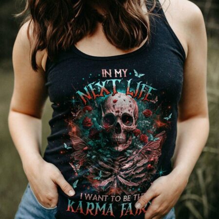 KARMA FAIRY SKULL WITH ROSES ALL OVER PRINT - TLNO2703232