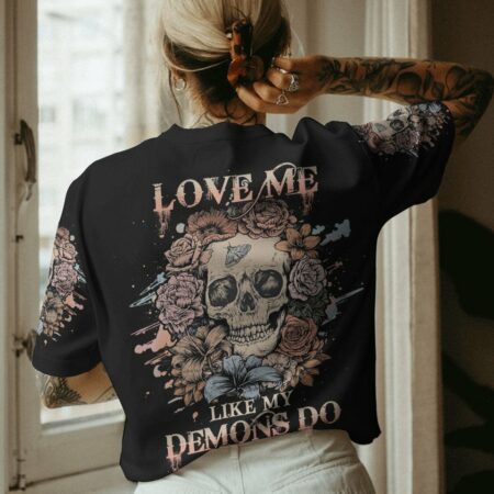 LOVE ME LIKE MY DEMONS DO SKULL ALL OVER PRINT - YHHG2003232