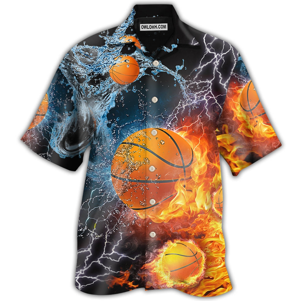 Basketball Fire And Water - Hawaiian Shirt - Owl Ohh - Owl Ohh