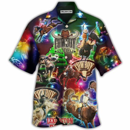 Cowboy Rodeo Merry Christmas - Hawaiian Shirt - Owl Ohh - Owl Ohh