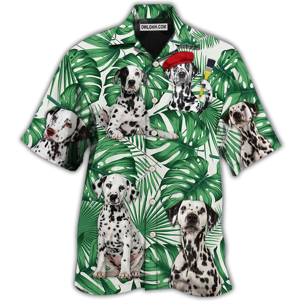 Dalmatian And Tropical Leaf - Hawaiian Shirt - Owl Ohh - Owl Ohh