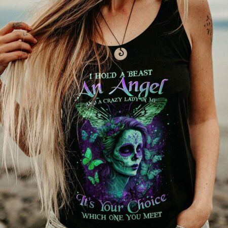 I HOLD A BEAST AN ANGEL SUGAR SKULL BUTTERFLIES ALL OVER PRINT - TLTR0304233
