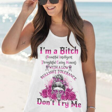 I'M A B DON'T TRY ME ROSE MESSY BUN ALL OVER PRINT - TLNO1701231