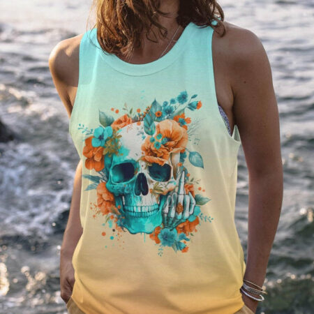 I'M A B DON'T TRY ME FLORAL SKULL ALL OVER PRINT - TLTW1904233