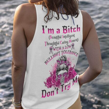 I'M A B DON'T TRY ME ROSE MESSY BUN ALL OVER PRINT - TLNO1701231