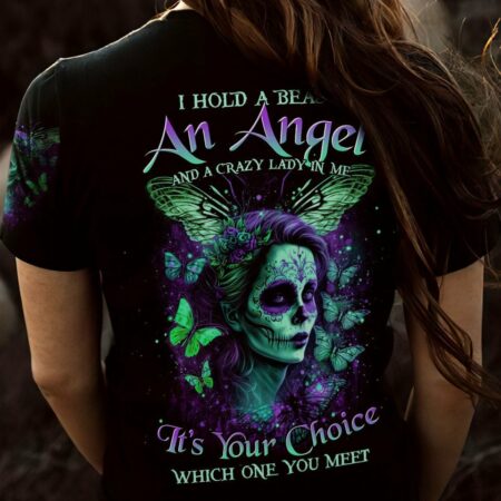 I HOLD A BEAST AN ANGEL SUGAR SKULL BUTTERFLIES ALL OVER PRINT - TLTR0304233