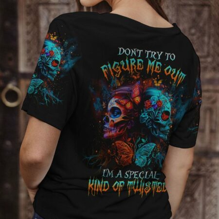 DON'T TRY TO FIGURE ME OUT TWO FACED SKULL ALL OVER PRINT - TLTR0404235
