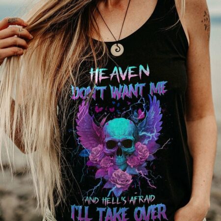 HEAVEN DON'T WANT ME SKULL WINGS ALL OVER PRINT - TLNZ2404233