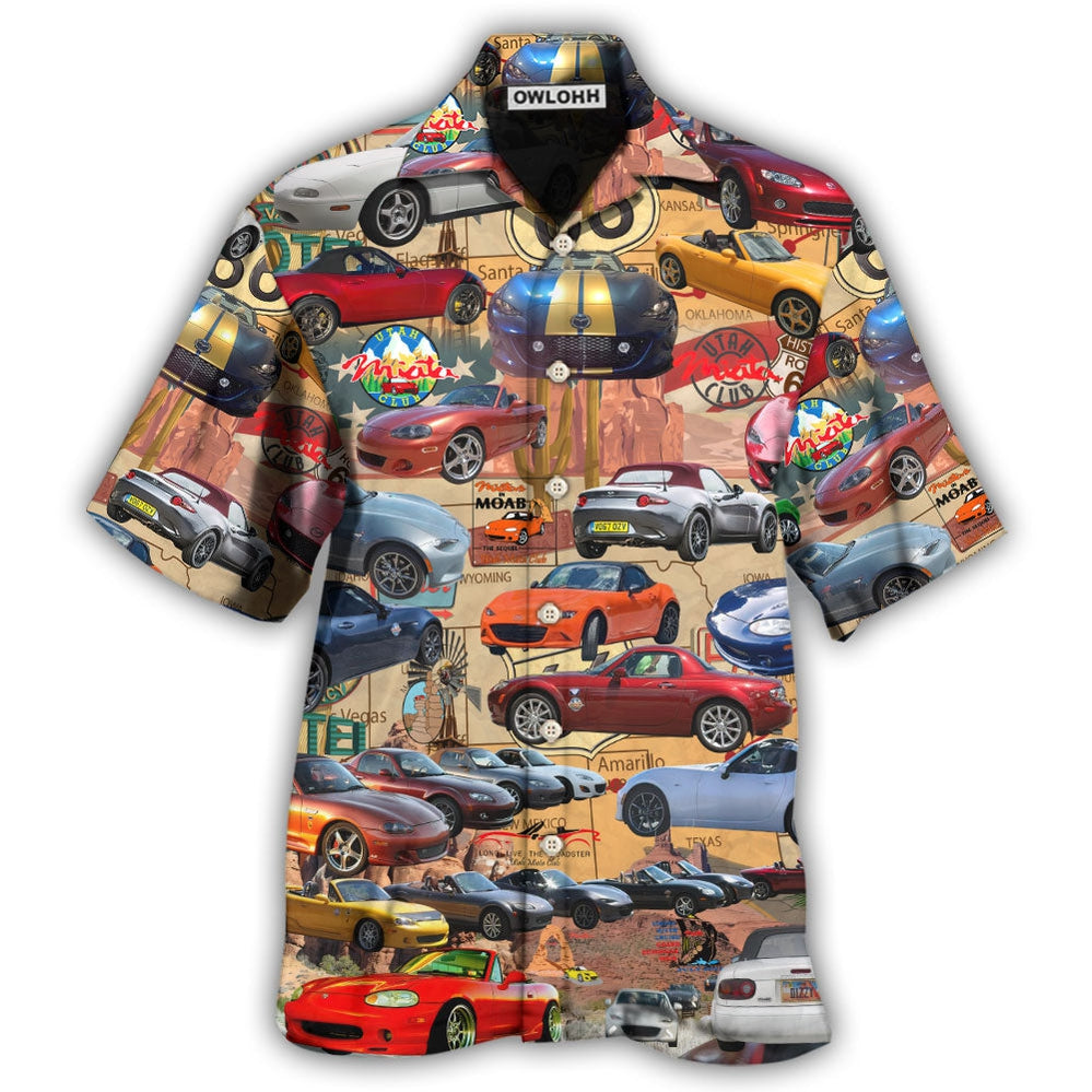 Car Lover Utah Miata Club Route 66 - Hawaiian Shirt - Owl Ohh - Owl Ohh