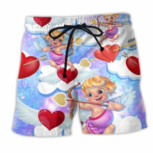 Women's Day, Valentine Gift Love Cupid Nice Colorful - Beach Short - Owl Ohh - Owl Ohh
