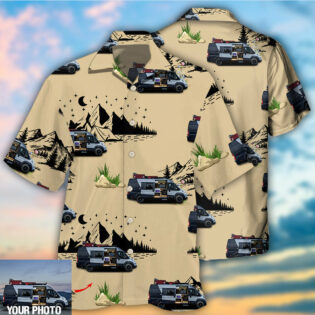 Camping Van Outdoor Life Moon Night Custom Photo - Hawaiian Shirt - Owl Ohh - Owl Ohh